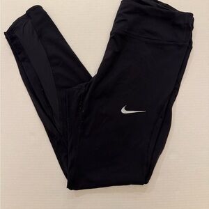 Nike Leggings Medium Dri-Fit Pants Black Athletic  Ankle Length Sheer Calf